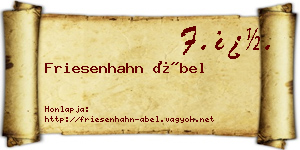 Friesenhahn Ábel névjegykártya